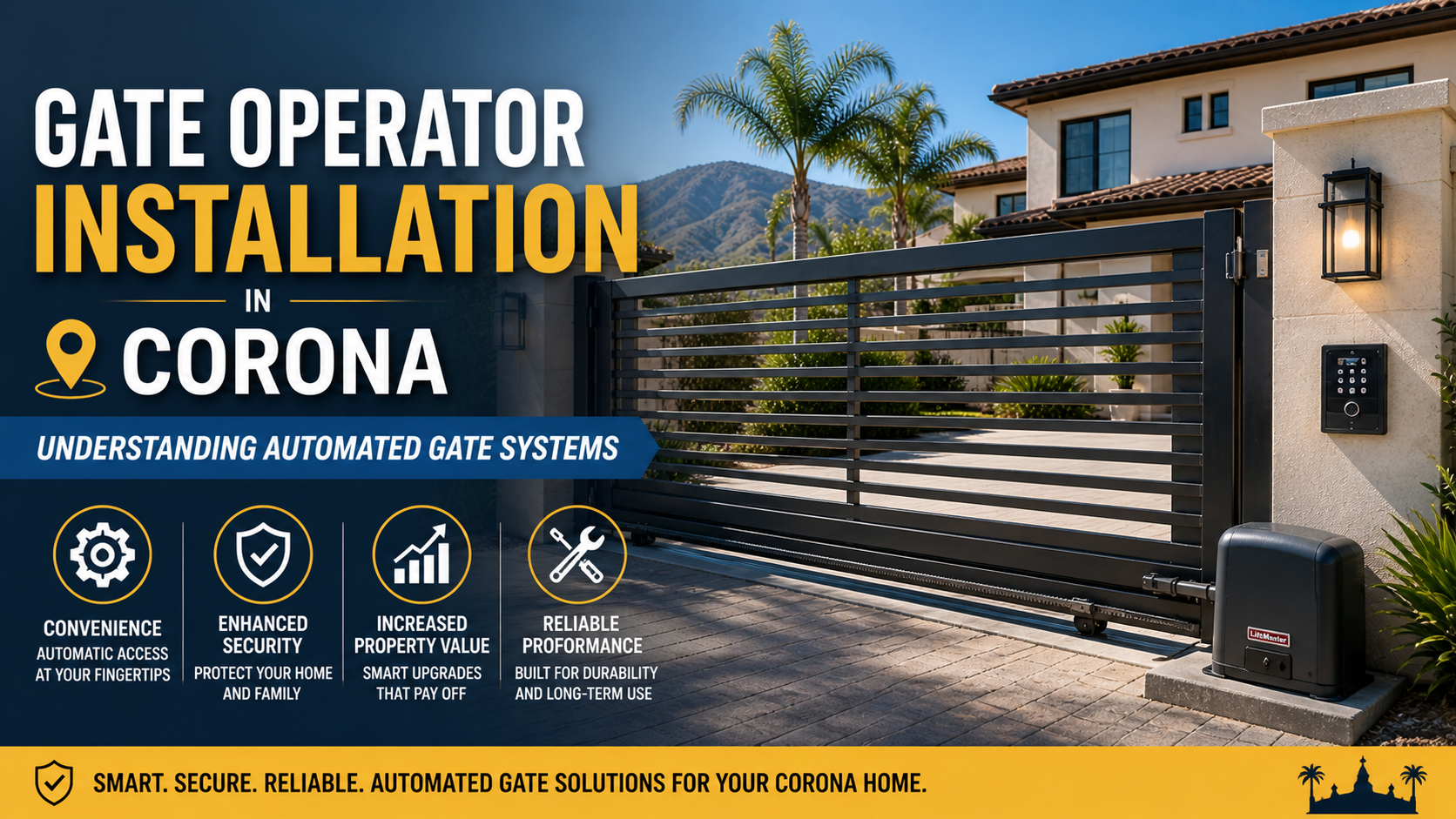 Gate Operator Installation in Corona: Understanding Automated Gate Systems